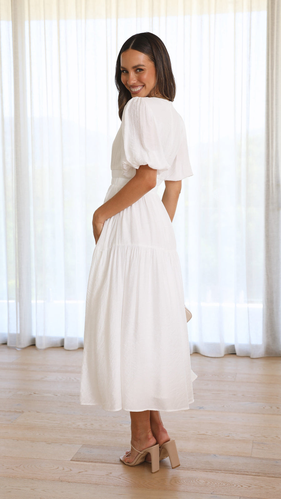 White Linen Maxi Dress-4