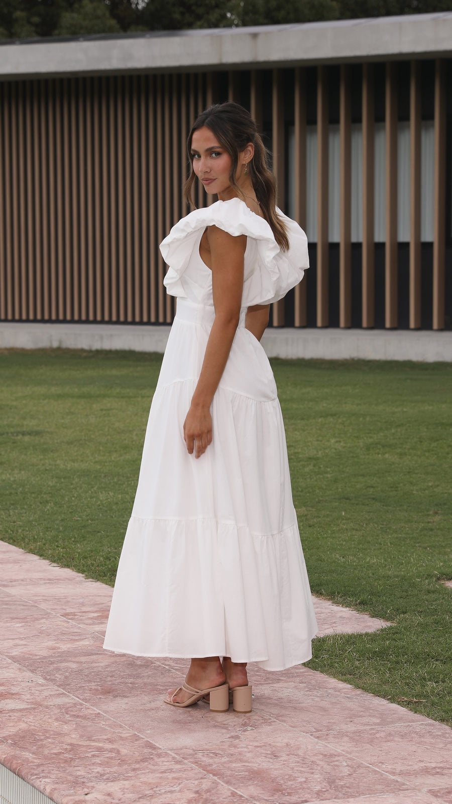 White Cotton Maxi Dress-4