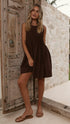Taormina Linen Pleated Mini Dress (syncee)-0
