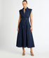 Blue Linen Midi Dress (syncee)-0